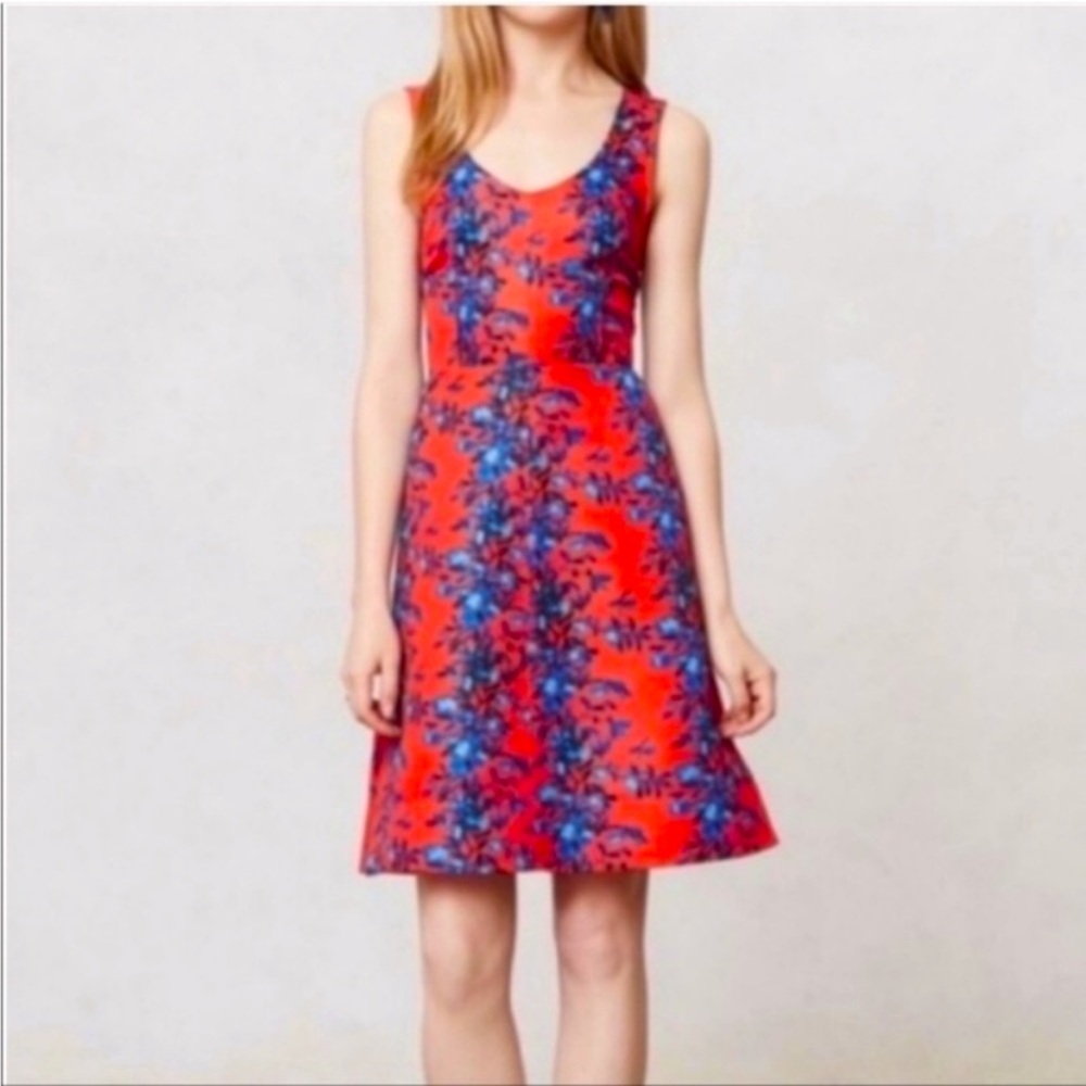 Plenty by Tracy Reese Red and Blue Floral Dress